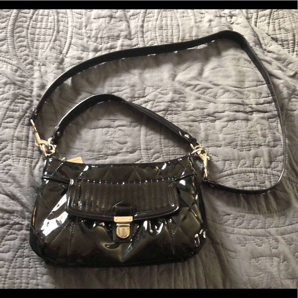 Coach Poppy Liquid Gloss Groovy Crossbody in Black